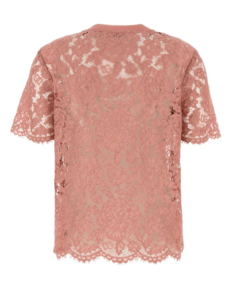Dolce & Gabbana Women's Lace Blouse Pink Viscose Cotton Nylon Pink