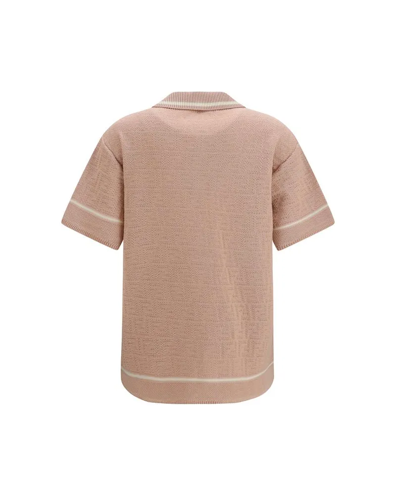 Fendi Women's Multicolor Cotton Shortsleeve Shirt Beige