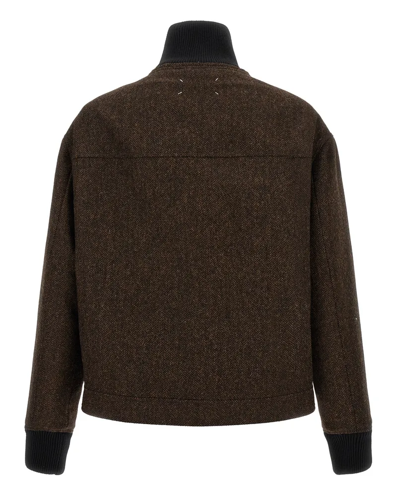 Maison Margiela Herringbone Wool Jacket — Brown Brown