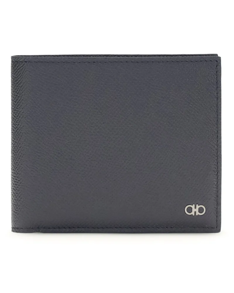 Ferragamo Men's Leather Wallet New Navy Calf Bos Taurus Navy