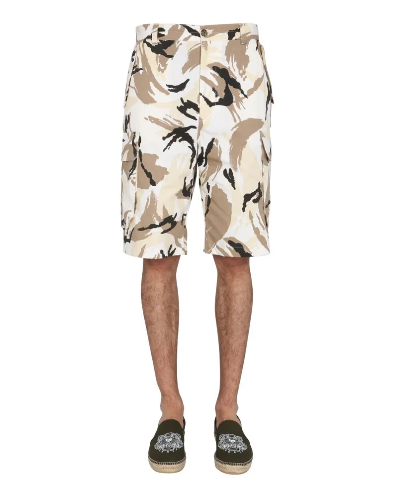 Kenzo Tropic Camo Bermuda Shorts — White White