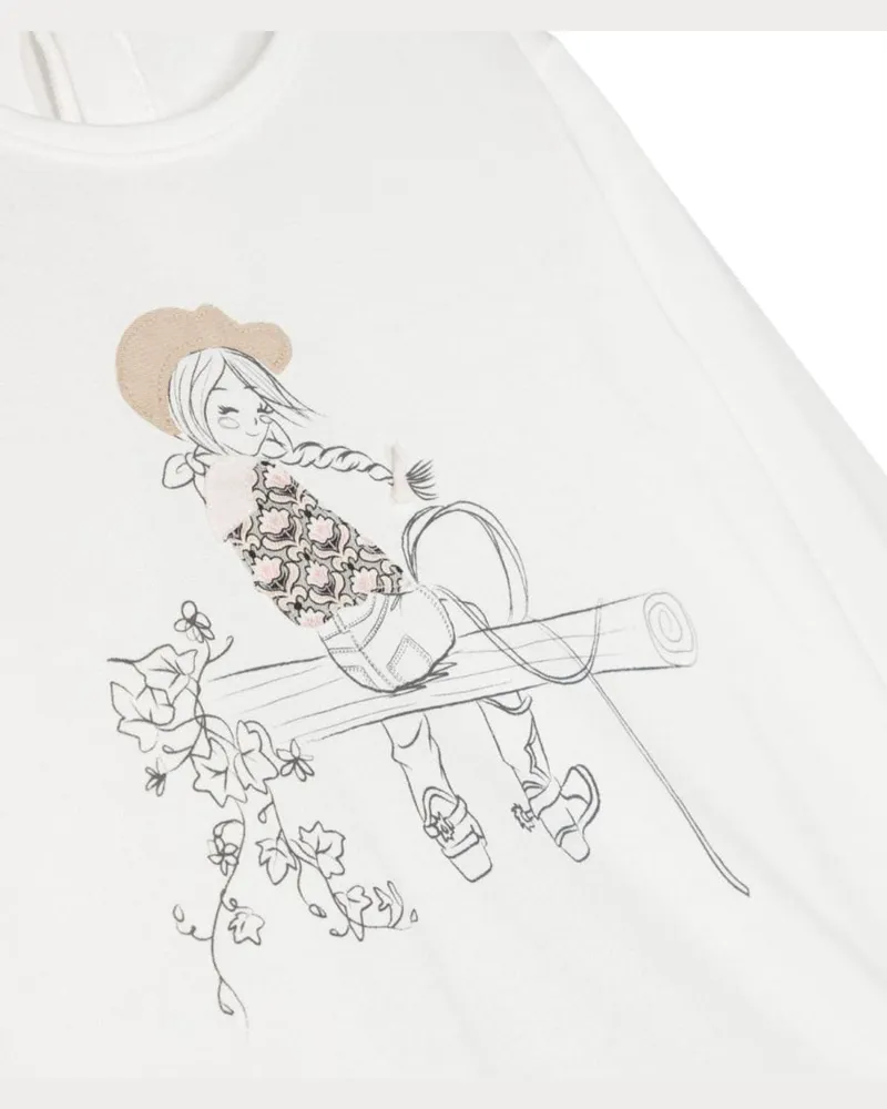 Il Gufo Printed Cotton T-Shirt — White White