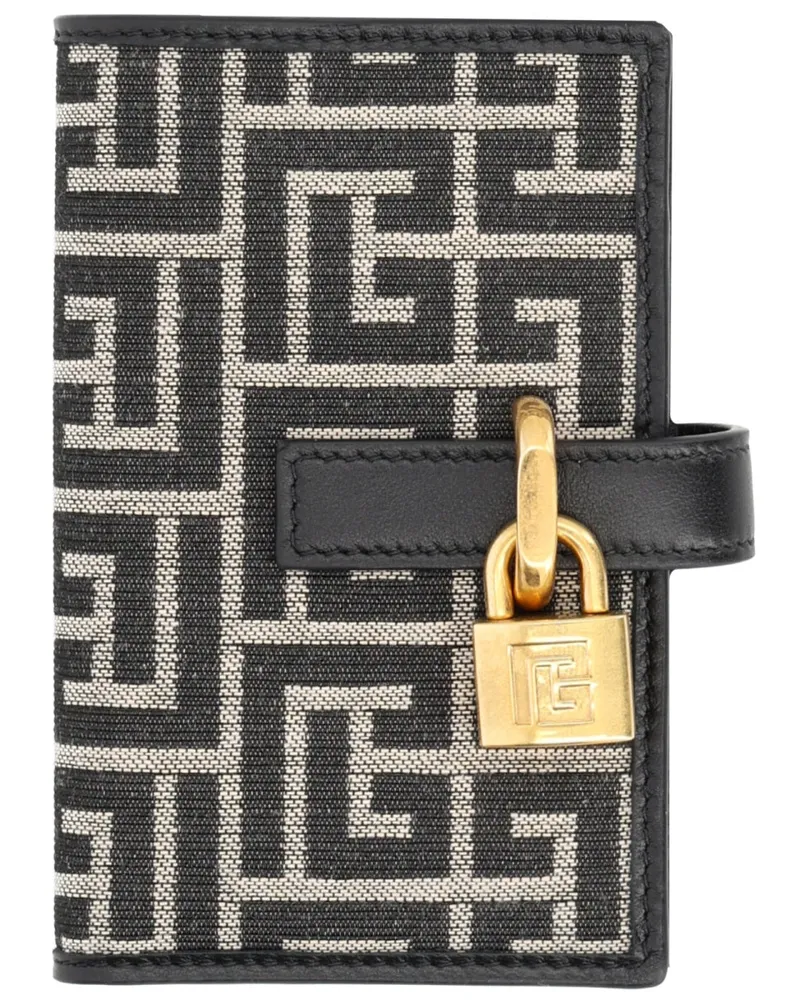 Balmain Monogram with Padlock Detail Card Case — Multicolor Multicolor