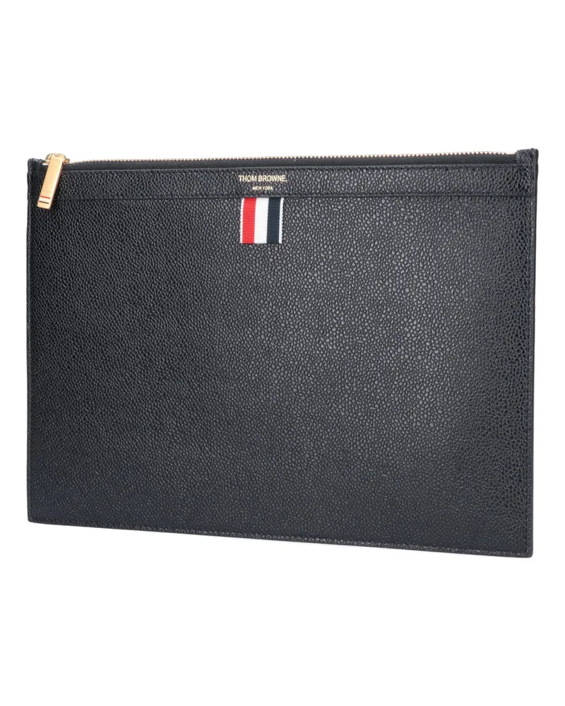 Thom Browne Men's Bags Black Calf Full Grain Leather Black