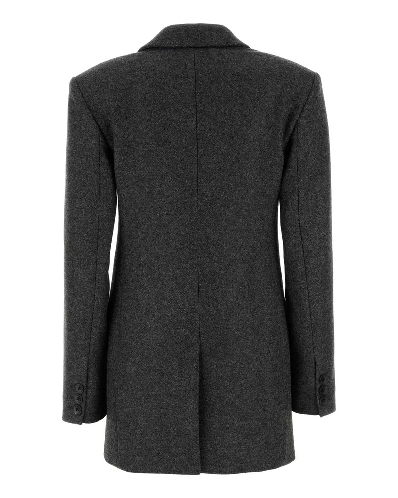 Isabel Marant Women's Virgin Wool Double-Breasted Blazer Gray Blazers Gray