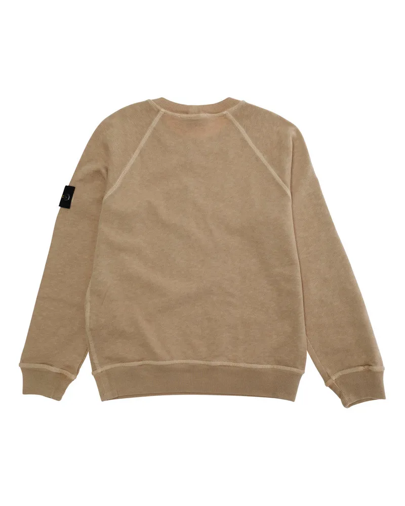 Stone Island Cotton Crew-Neck Sweatshirt — Beige Beige