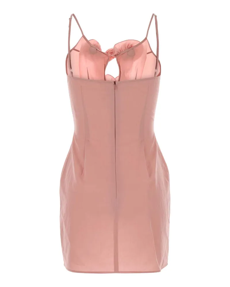 Magda Butrym Women's Pink Cotton Blend Mini Dress Exterior: Silk Costumi Da Bagno Swimwear Pink
