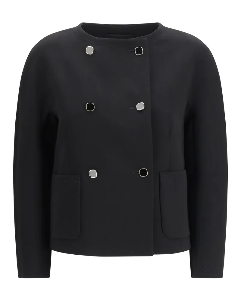 Max Mara Women's Boxy Cady Jacket Black Outer Triacetate Dress Black