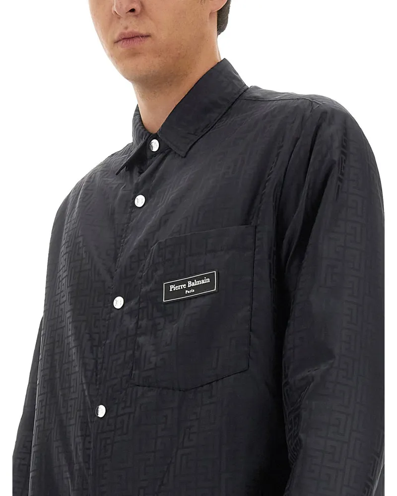 Balmain Logo Polyamide Jacket — Black Black