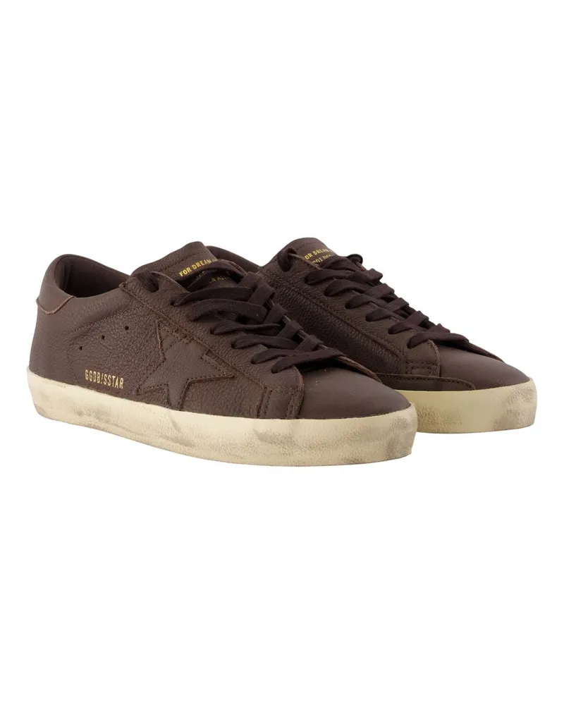 Golden Goose Men's Super Star Sneakers -  Leather Brown Shoes Brown