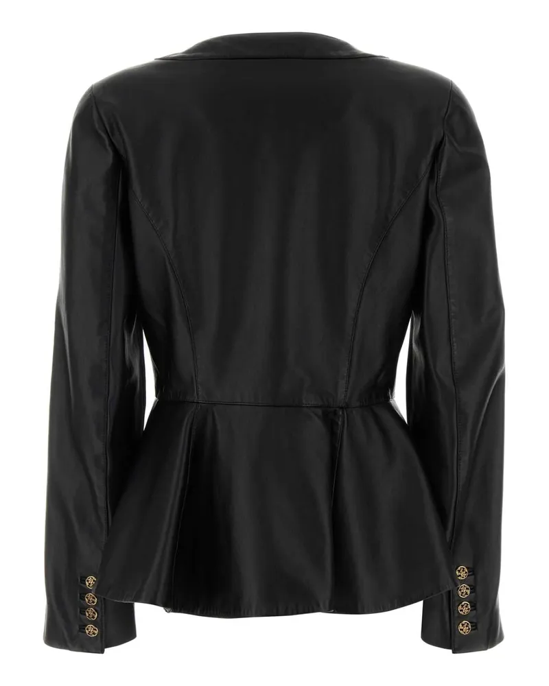 Chloé Pleated Leather Jacket — Black Black