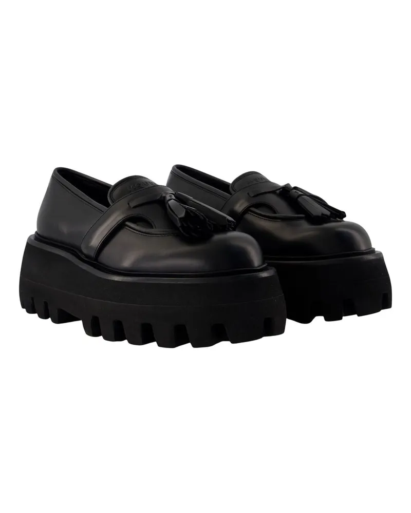 Alexander McQueen Women's Loafers -  Leather Black Calfskin Shoes Flat-Shoes Black