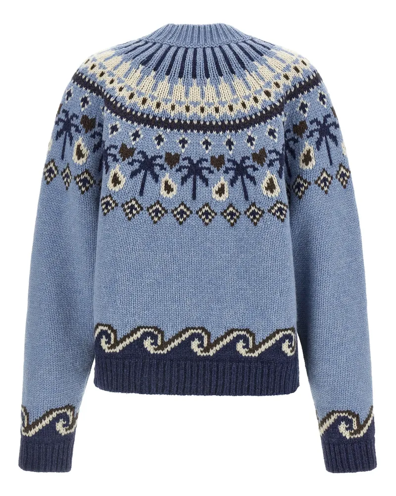 Alanui Women Blue Virgin Wool Cardigan Clothing Blue