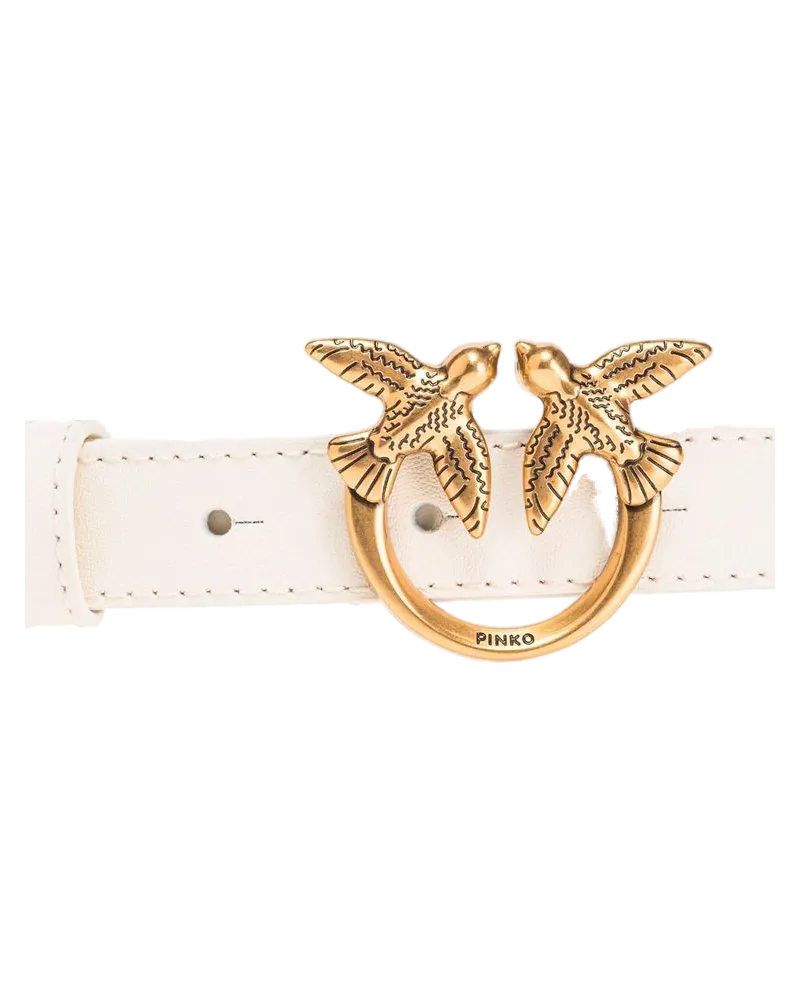 Pinko Calf Leather Belt — White White