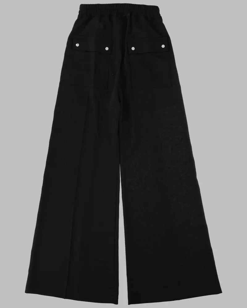 Rick Owens Wide-Leg Cotton Trousers — Black Black