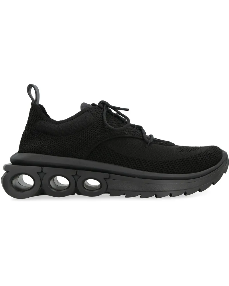 Ferragamo Women's Running Sneakers Nima Black-Anthracite Calf Trainers Black/anthracite 