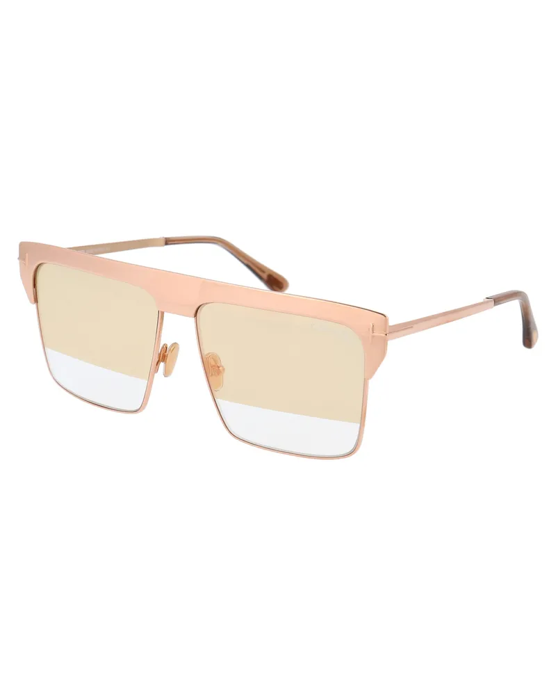 Tom Ford Unisex Sunglasses West Gold-Plated Metal Gold