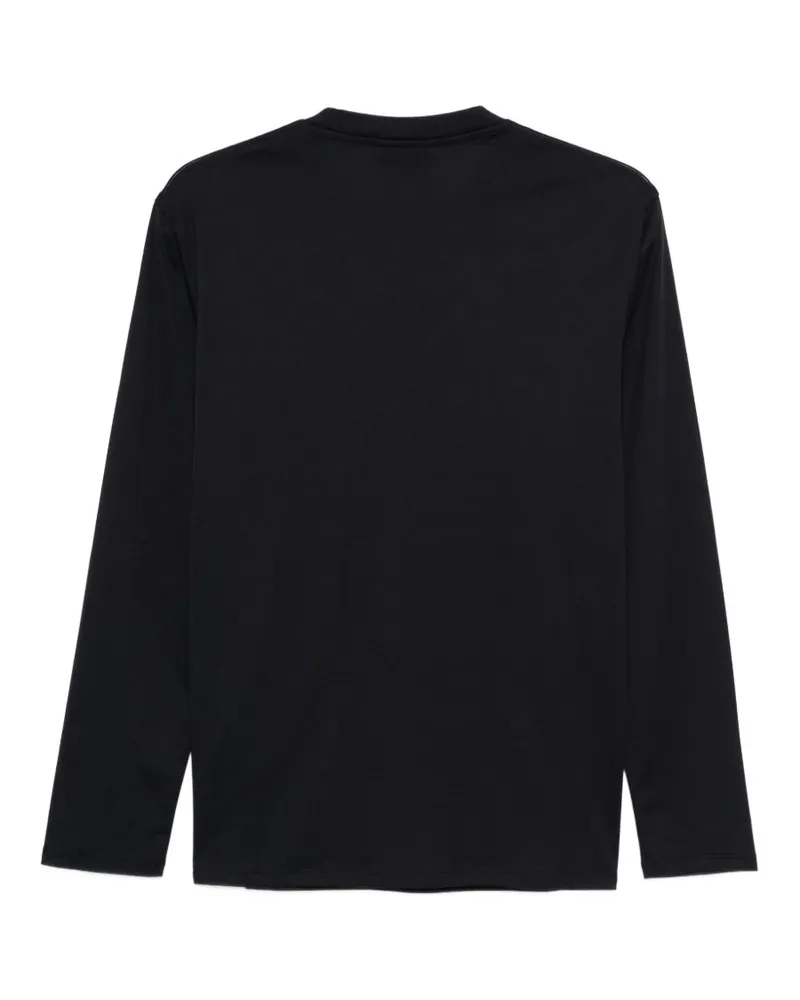 Emporio Armani Logo-Embroidered Cotton T-Shirt — Black Black