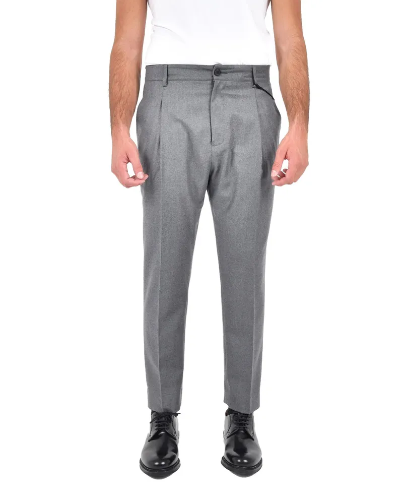 Low Brand Virgin Wool Carrot Trousers — Gray Gray