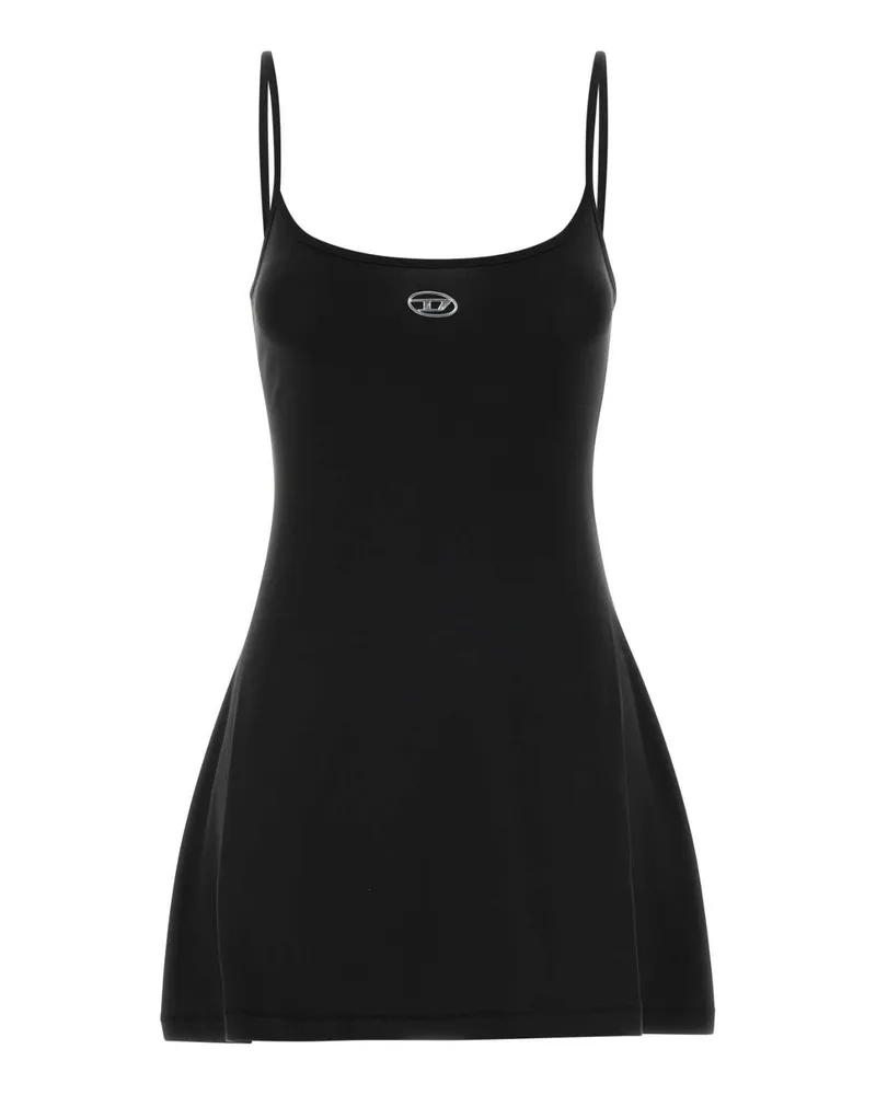 Diesel Women Jersey Stretch Mini Dress Black Cotton Elastane Black