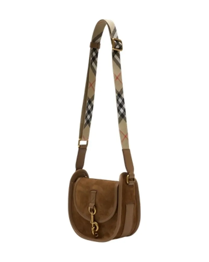 Burberry Women's Ll Mini B Clip Messenger Crossbody -  Leather Brown Calfskin Bags Crossbodies Brown