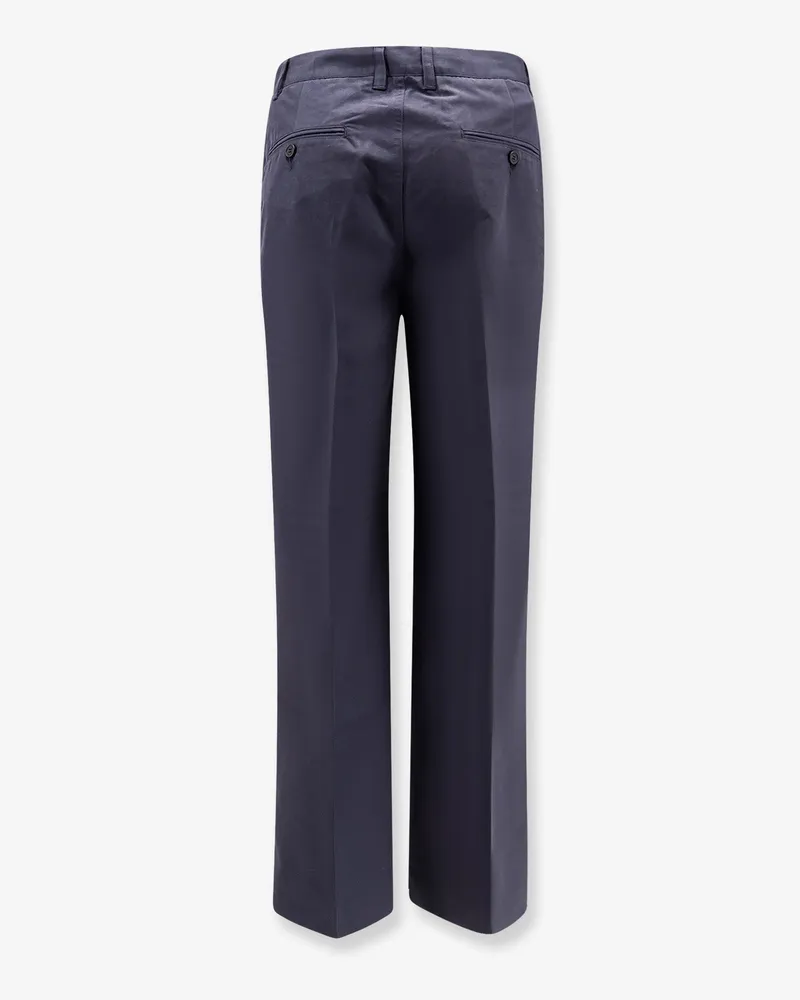 Dunst Men's Pleated Chino Slacks Trousers Blue Cotton Blue