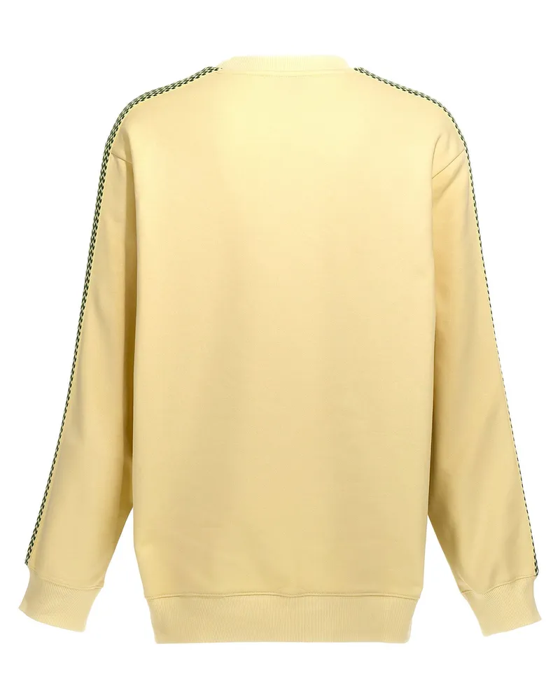 Lanvin Logo-Embroidered Curb-Trim Sweatshirt — Yellow Yellow