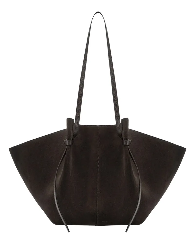 YUZEFI Women's Shoulder Bag Mochi Large Black Leather Black