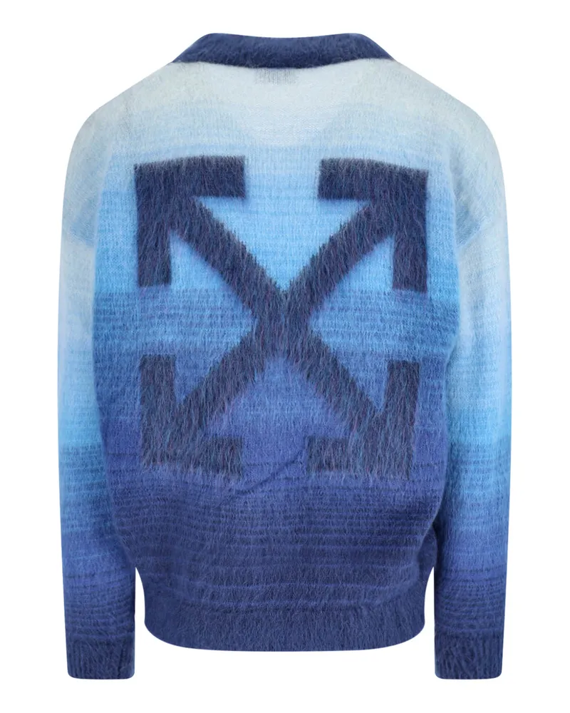 OFF-WHITE Men's Sweaters Blue Mohair Blue