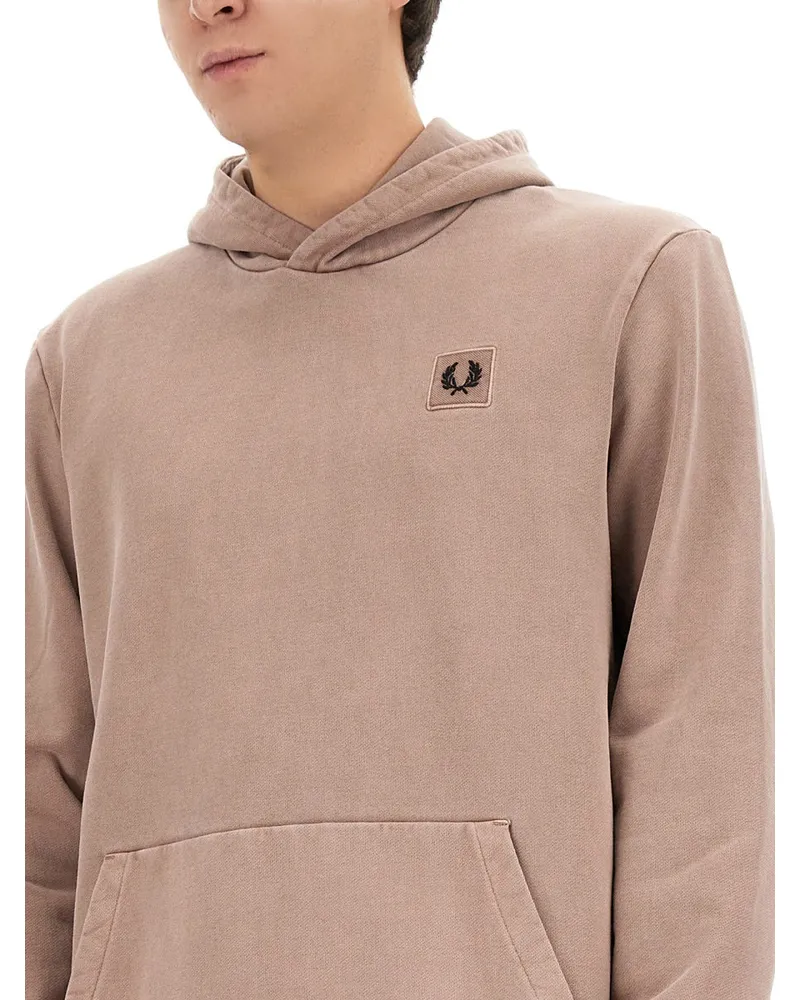 Fred Perry Logo Cotton Sweatshirt — Pink Pink