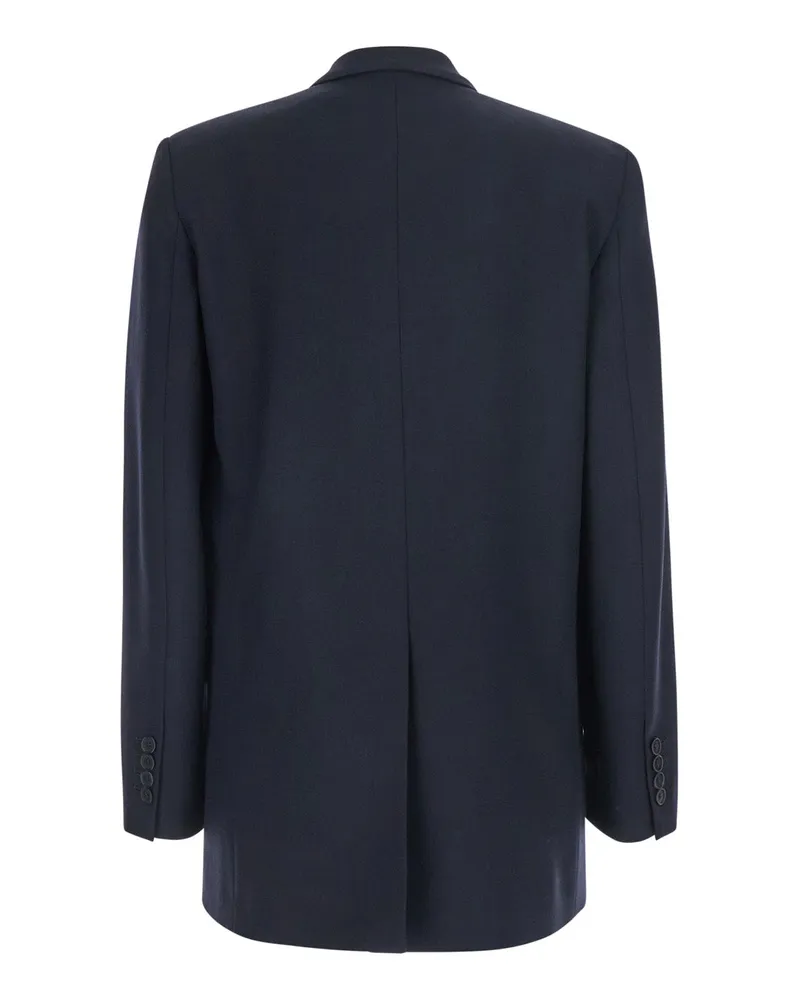Jucca Double-Breasted Wool Blazer — Navy Navy