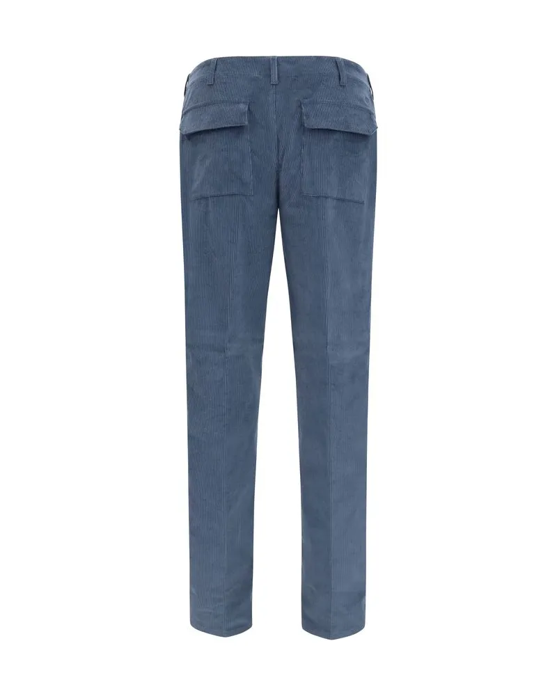 Etro Men Blue Cotton Casual Pants Blue