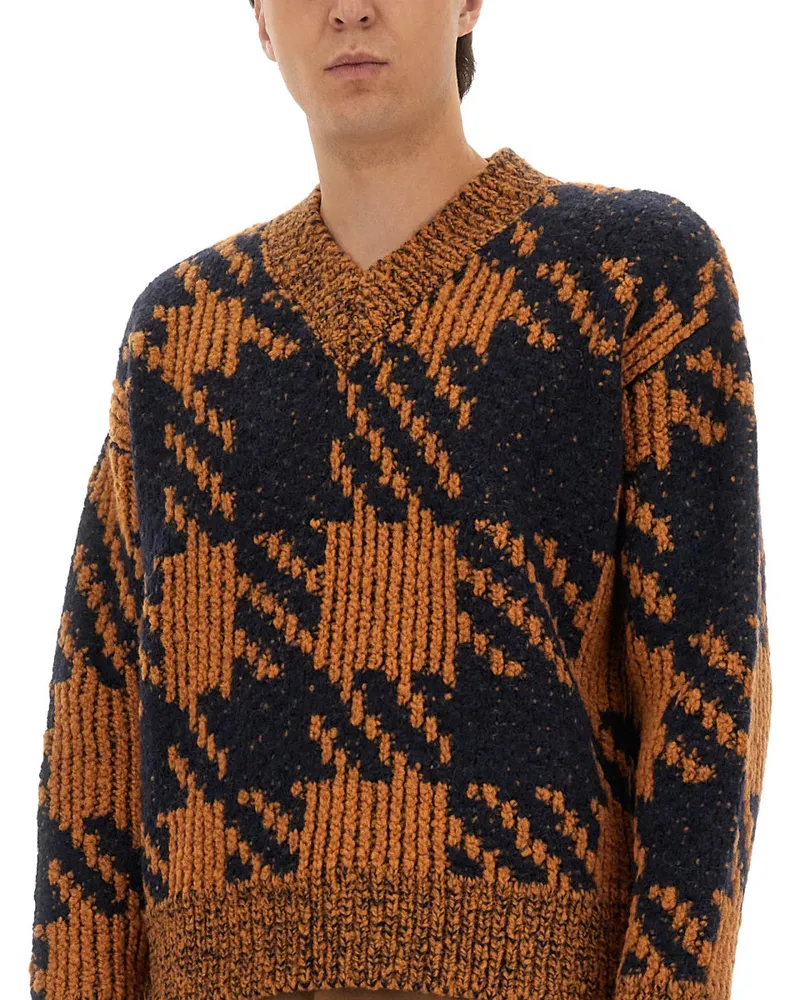 Dries van Noten Wool-Alpaca Blend Sweater — Multicolor Multicolor