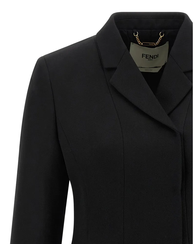 Fendi Grain de Poudre Blazer — Black Black