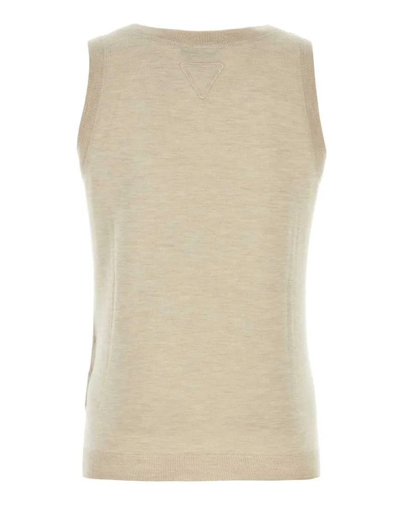 Prada Men's Cashmere Tank Top Beige Tops Beige