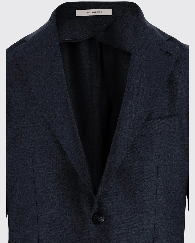 Tagliatore Men's Jacket Wool And Cashmere Dark Navy 