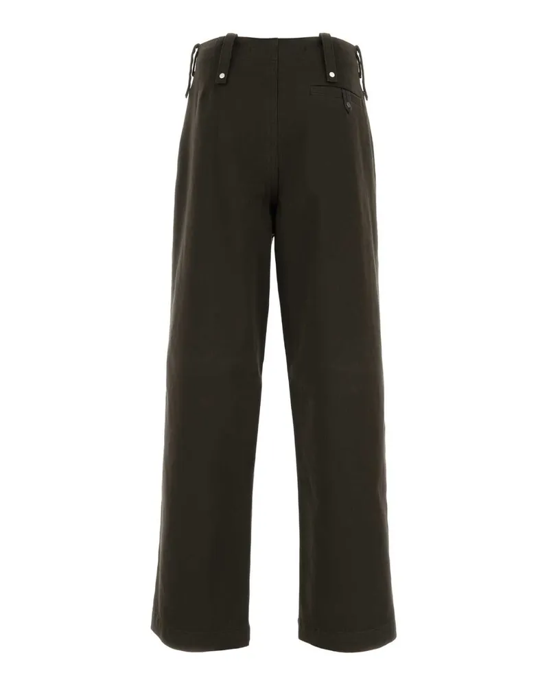 Burberry Men's Chocolate Cotton Wide-Leg Pant Otter Exterior: Pantaloni Trousers Brown