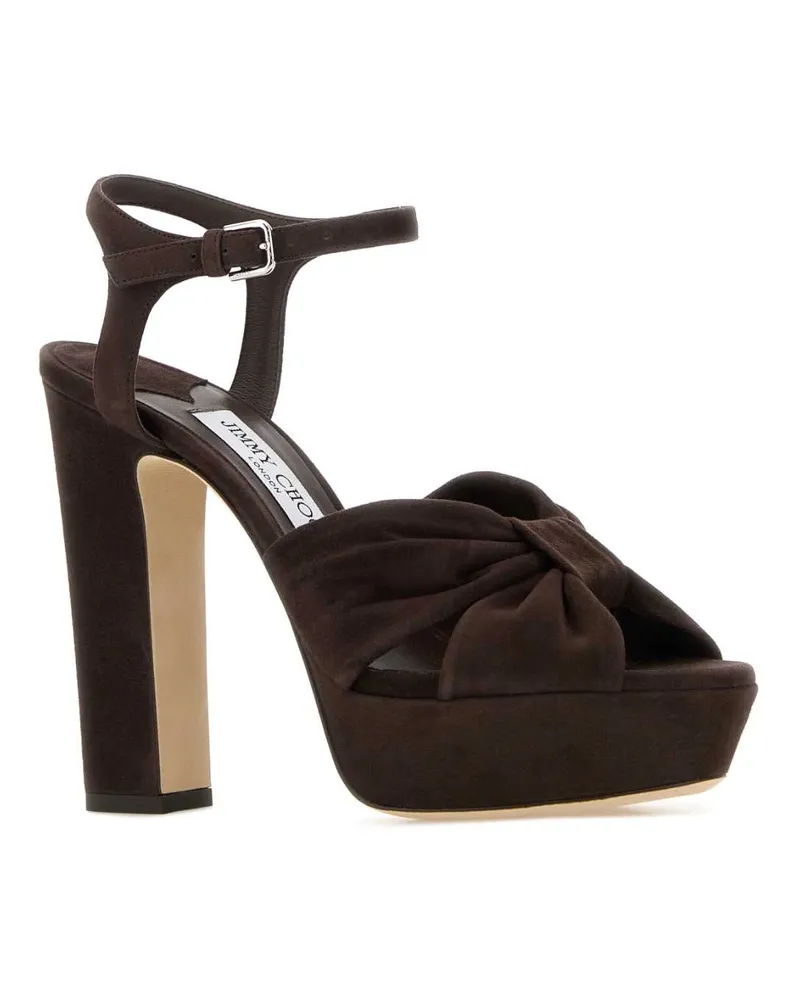 Jimmy Choo Women's Heloise Heel Sandal Brown Suede Brown