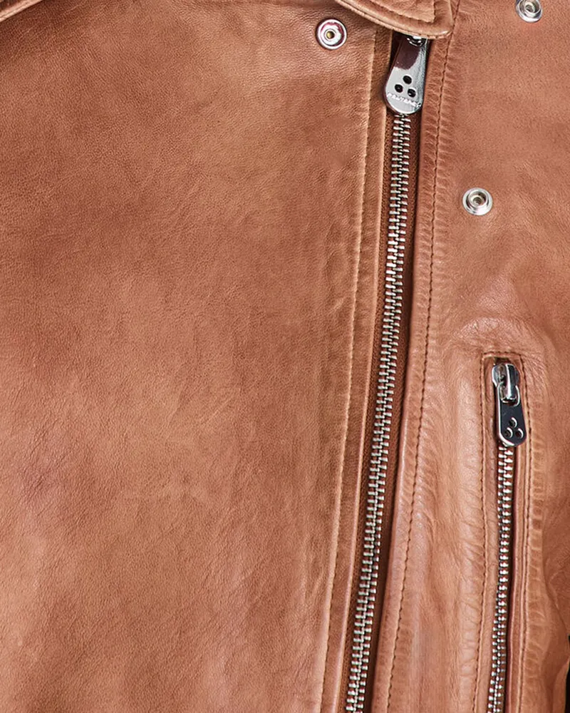 Peuterey Women's Leather Jacket Chipmunk Brown