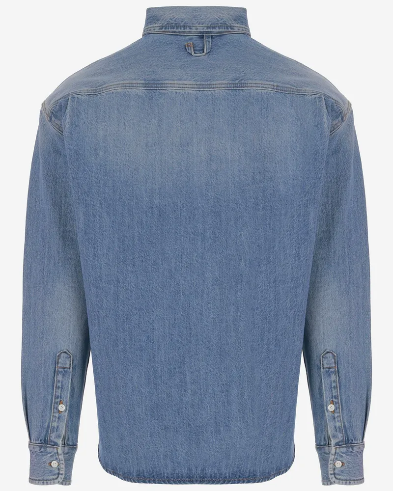 Jacquemus Men's Shirt Simon De-Nîmes Cotton Denim Blue