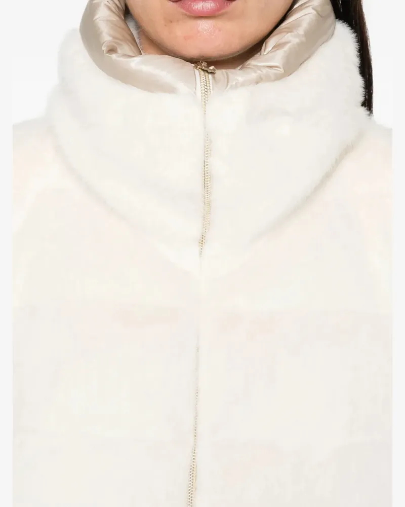 Herno Women's Faux-Fur Sleeveless Gilet Aw25 W White