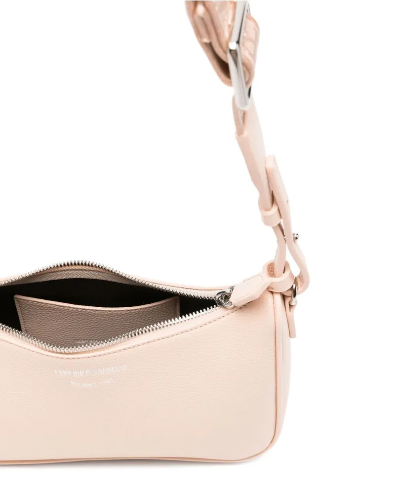 Emporio Armani Logo-Embroidered Shoulder Bag — Pink Pink