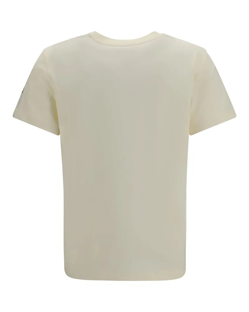 Moncler Women's Cotton T-Shirt With A Tone On Embroidered Logo White T-Shirts And Polos White