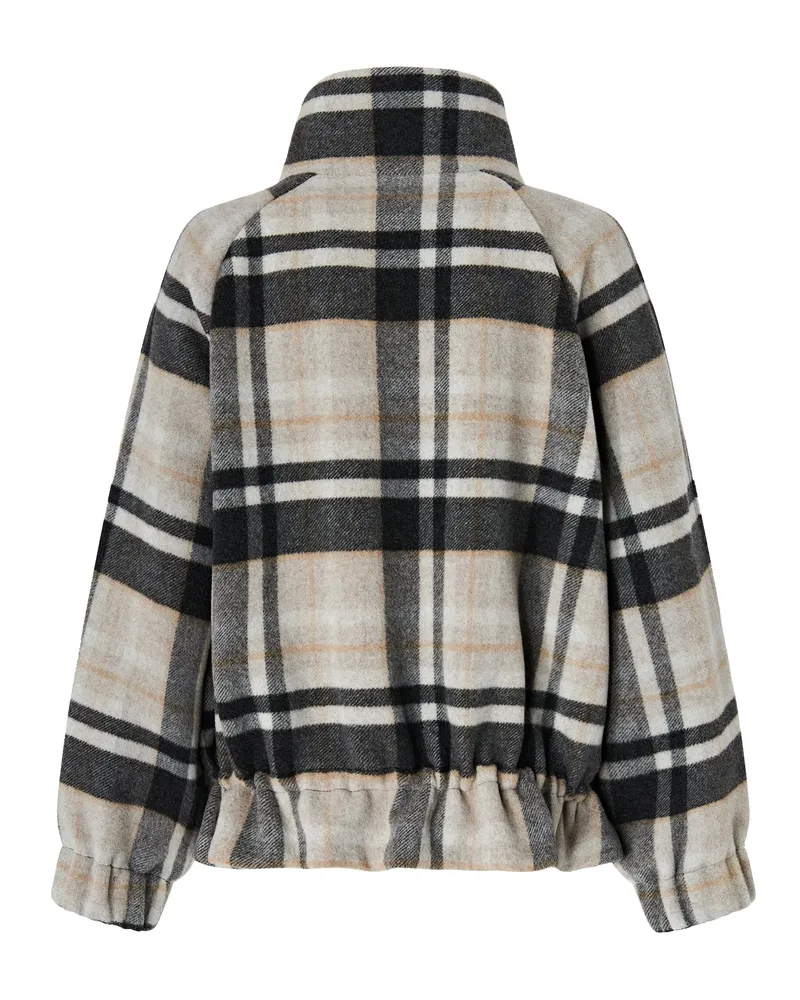 Pinko Double-Faced Wool Blend Check Coat — Multicolor Multicolor