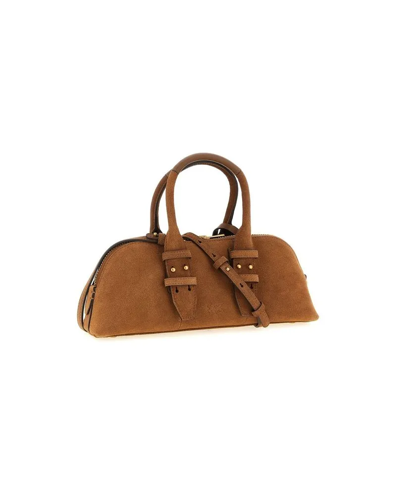 Pinko Leather Shoulder Bag — Brown Brown