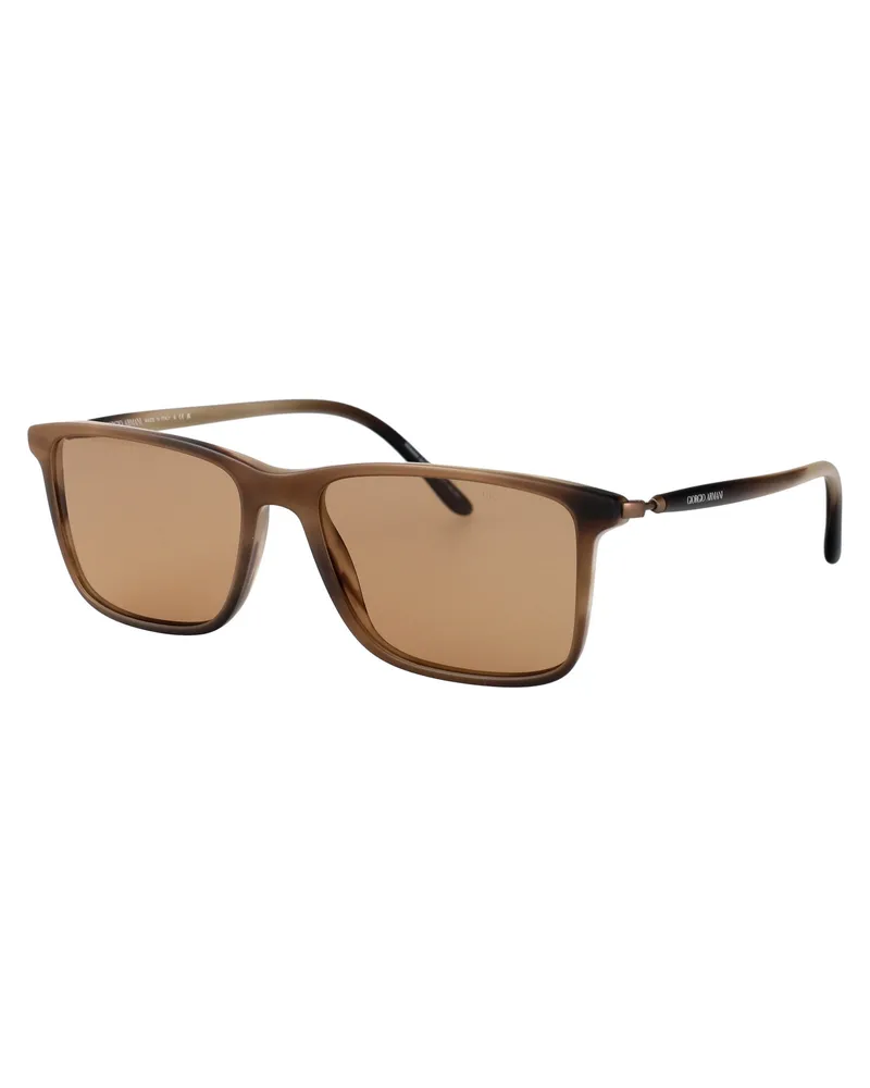 Giorgio Armani 0AR8218 Matte Brown Acetate Sunglasses — Brown Brown