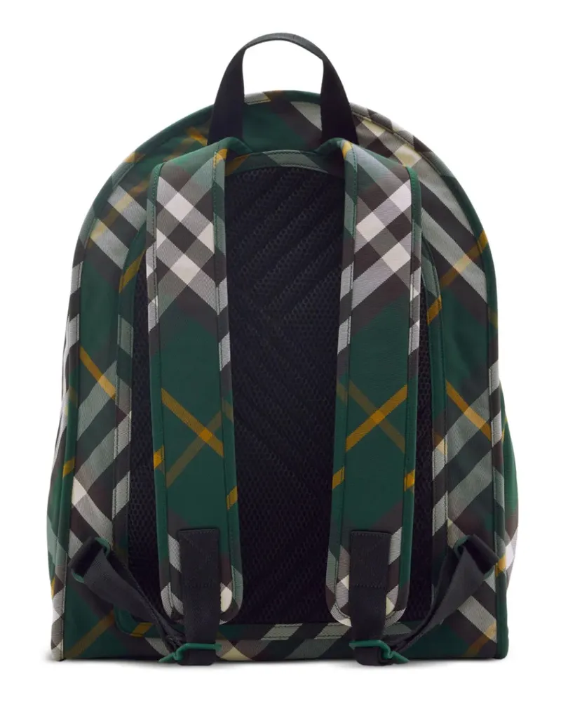 Burberry Men's Shield Check Nylon Backpack Green Bags > Backpacks Green