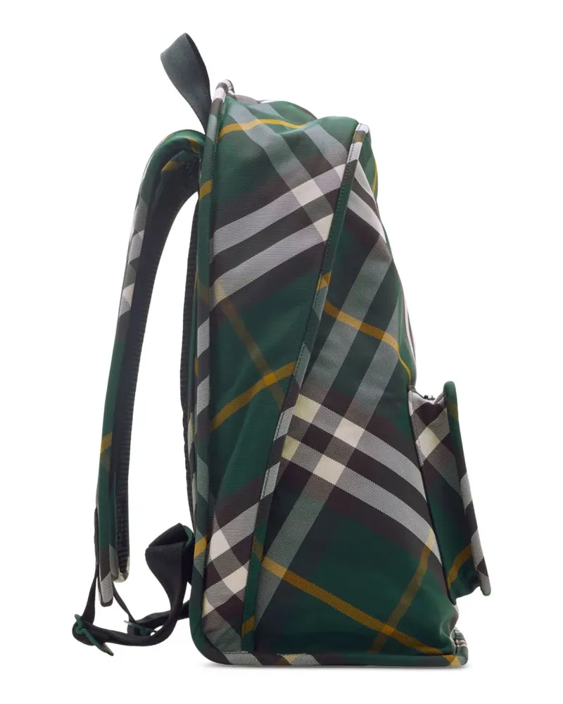 Burberry Men's Shield Check Nylon Backpack Green Bags > Backpacks Green