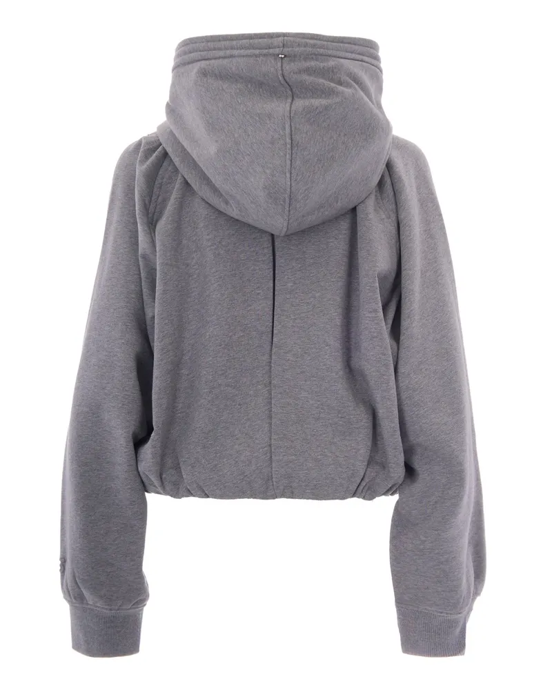 SPORTMAX Women's Hooded Sweatshirt Medium Grey Cotton Sweatshirts Sweater Gray
