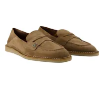 Men's Suede Slip-On Loafer Brown Calfskin